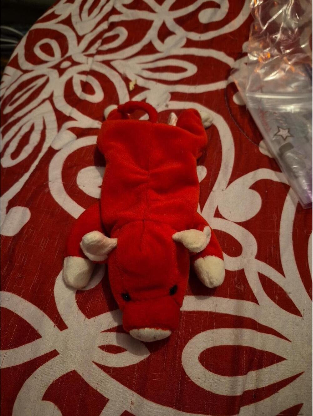 Ty Beanie Babies Snort Red Plush 1995 Collectible Toy Ages 3-11 Years
